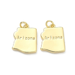 Настоящее золото 18K Латунные подвески, самородки со словом «аризонские амулеты», долговечный, стойки покрытие, без свинца и без кадмия, реальный 18 k позолоченный, 18x14.5x2.5 мм, Перейти кольцо: 5x1 мм, 3 мм внутренним диаметром