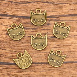 Античное Золото 3 цветные подвески для кошек, Подвески из цинкового сплава с покрытием для изготовления ювелирных аксессуаров своими руками, античное золото , 14x13 мм, отверстие : 2 мм