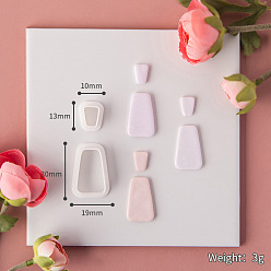 Trapezoid Пластиковые формы, резцы глины, инструменты для лепки из глины, для серьги решений, трапециевидные, 1.3x1x1.15 см & 3x1.9x1.15 см