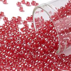 (109C) Dark Ruby Transparent Luster Круглые бусины toho, японский бисер, (109 c) темно-рубиновый прозрачный блеск, 8/0, 3 мм, отверстие : 1 мм, Около 1110 шт / 50 г
