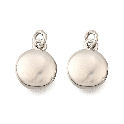 Плоский Круглый Латунь прелести, стойки покрытие, прочное покрытие, без кадмия и без свинца, платина, с целью перехода в кольце, плоско-круглые, 9.5x7.5x2.5 мм, отверстие : 2 мм