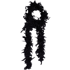 Черный 1шт. полоска индюшачьего пера, аксессуары для украшения вечеринки, чёрные, 5-1/2 дюйм (140 мм)
