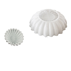 White Food Grade DIY Holder Silicone Molds, Resin Casting Molds, Flat Round, White, 153x48mm