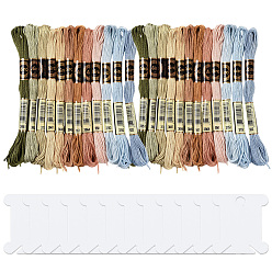 (52) Непрозрачная лаванда 6-слойная полиэфирная нить для вышивания, нитки для вышивки крестом, сегмент окрашенный градиентный цвет/рождественская/осенняя цветовая серия, 12 шт. пластиковые доски для намотки нитей, разноцветные, 0.5 мм, около 8.75 ярдов (8 м) / моток, 12 мотков/набор, 2 комплекты, 24 мотки