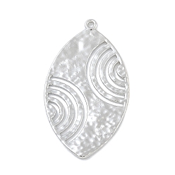 Платина Стойки обшивки латунные подвески, долговечный, без свинца и без кадмия, лошадиный глаз , очарование листа, платина, 49.5x27.5x1.3 мм, отверстие : 1.8 мм