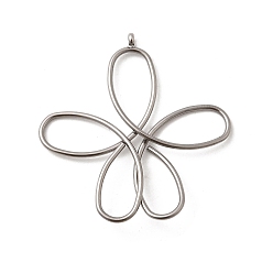 Нержавеющая Сталь Цвет Не тускнеющие 304 подвески из нержавеющей стали, цветочный шарм, цвет нержавеющей стали, 41x39.5x3.5 мм, отверстие : 1.8 мм