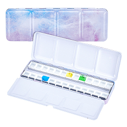 Лиловый Гладить пустые емкости для акварели, с 26шт. пластиковых сеток, для краски палитры, прямоугольные, сирень, 73x222x23.5 мм, внутренний диаметр: 16x13.5 мм