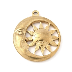 Солнце 304 подвески из нержавеющей стали, золотые, солнце, 29x25x3.5 мм, отверстие : 1.8 мм