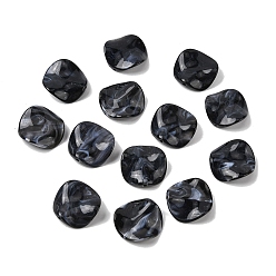 Прусский Синий Непрозрачные акриловые бусины, имитация драгоценных камней, самородки, два тона, граненые, берлинская лазурь, 24.5x24.5x6.5 мм, отверстие : 1.8 мм, 265 шт / 500 г