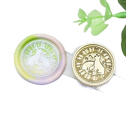 Cat Shape Золотая восковая печать, латунная головка штампа, для приглашений, конверты, подарочная упаковка, форма кошки, 25x25 мм