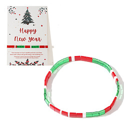 Разноцветный Рождественские эластичные браслеты из акриловых бусин для женщин, красочный, 6.30 дюйм (16 см) ~ 6.50 дюйм (16.5 см)