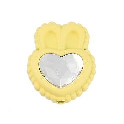Желтый Бусины из сплава, окрашенные распылением, со стразами, без свинца и без кадмия, сердце, желтые, 20x15.5x7.5 мм, отверстие : 1.6 мм