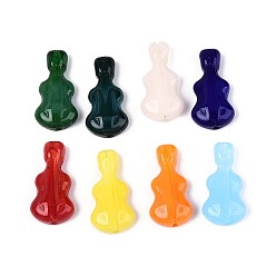 (52) Непрозрачная лаванда Непрозрачные стеклянные бусы, гитар, разноцветные, 17.5~18x9x4 мм, отверстие : 1 мм