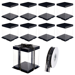 Черный Картонные коробки своими руками, с 1 рулонной полиэфирной лентой, чёрные, коробка: 17x17x20 см, 9 шт, лента: 49.2 ярдов (45 м)/рулон, 1roll