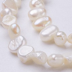 Floral White Natural Cultured Freshwater Pearl Beads Strands, Chips, Floral White, 4~6x3~4x2~3mm, Hole: 0.2mm, about 90~92pcs/strand, 14.2 inch