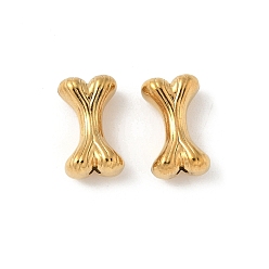 Настоящее золото 18K 304 из нержавеющей стали бусы, ионное покрытие (ip), кость, реальный 18 k позолоченный, 12x7x5 мм, отверстие : 1.2 мм