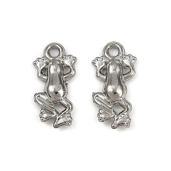 Нержавеющая Сталь Цвет 304 прелести нержавеющей стали, очарование лягушки, анти-тускнение, цвет нержавеющей стали, 13x6.5x2 мм, отверстие : 1.2 мм