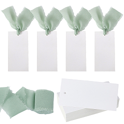 Темный Морско-зеленый Лента 5m из полиэстера с потертой бахромой, с 50шт. пустых картонных бирок, рассадочная карточка на свадьбу, темно-зеленый, 1-3/8~1-5/8 дюйм (35~40 мм)