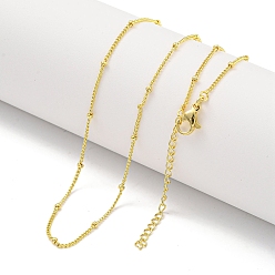 Real 18K Gold Plated Round Brass Curb Chain Necklaces for Women, Real 18K Gold Plated, 18.03 inch(458mm)