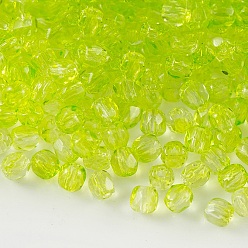 Green Yellow Czech Fire Polished Glass Beads, Faceted, Drum, Green Yellow, 2x2mm, Hole: 0.6mm, about 1170pcs/bag