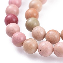 Rhodonite Natural Rhodonite Round Bead Strands, 8mm, Hole: 1mm, about 46pcs/strand, 15 inch