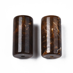 Coconut Brown Acrylic Beads, Imitation Gemstone Style, Column, Coconut Brown, 38.5x19mm, Hole: 4mm, about 40pcs/500g