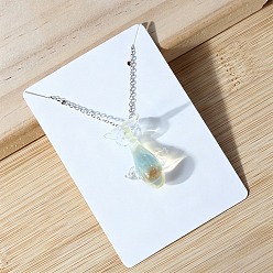 Honeydew Ocean Handmade Lampwork Whale Pendant 201 Stainless Steel Cable Chain Necklaces, Stainless Steel Color, Honeydew, 17.72 inch(45cm)