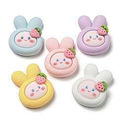 Кролик Непрозрачная смола декодирует кабошоны, для изготовления ювелирных изделий, кролик, 21.5~22x17.5~18x7~8 мм