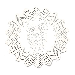 Сова 201 подвески/звенья из нержавеющей стали, гравированные металлические украшения, сова, 150x0.3 мм, отверстие : 2.8 мм