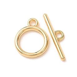 Golden Alloy Toggle Clasps, Ring, Cadmium Free & Nickel Free & Lead Free, Golden, 18x14.5x2mm, Hole: 2.3mm