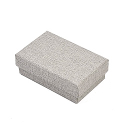 Гейнсборо Витрины для ювелирных изделий из бумаги, футляры для хранения колец, серег, ожерелий, браслетов, с губкой, прямоугольные, светло-серые, 8.1x5.2x2.7 см