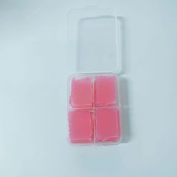 Rouge Argile de colle de silicone carrée, pour les kits d'autocollants de peinture au diamant bricolage, avec boîte en plastique, rouge, 25x25mm, 32 pcs / boîte