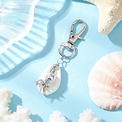 Осьминог Океан коллекция подвесные украшения из ракушек, подвески из сплава и поворотные застежки-шармы для украшений сумок, осьминог, 63 мм, Кулон : 31x16 мм