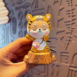 Тигр Украшения для дисплея автомобиля из мультфильма пвх, украшения для дома и офиса в машине, тигр, 60x42x84 мм
