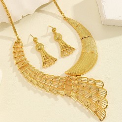 Луна Комплекты из ожерелий и серег-гвоздиков из сплава, золотые, луна, 430 мм