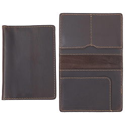 Café Étuis de protection pour passeport en cuir de vachette, rectangle, café, 143x105x8mm