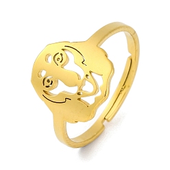 Обезьяна 201 регулируемое кольцо из нержавеющей стали для женщин, животное/заметка/футбол, обезьяна, 12.5 мм, внутренний диаметр: 18 мм