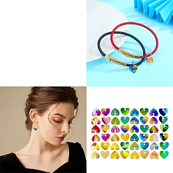 Светло-Голубой Голографический кулон в форме сердца своими руками, силиконовая форма, формы для литья смолы, для уф-смолы, изготовление изделий из эпоксидной смолы, Небесно-голубой, 66x95x6 мм, отверстие : 2 мм, внутренний диаметр: 9x10 мм