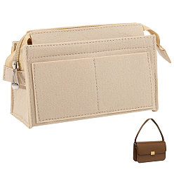 Wheat Rectangle Felt Purse Organizer Insert, Mini Envelope Handbag Shaper Premium Felt, Bag Accessories, Wheat, 198x80x110mm