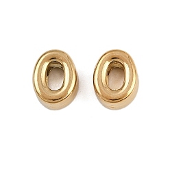 Letter O 304 прелести нержавеющей стали, буквы, ионное покрытие (ip), реальный 18 k позолоченный, Письмо O, 7.5x5.5x3.5 мм, отверстие : 1.8 мм