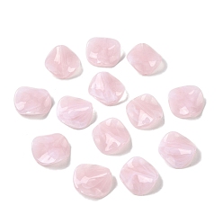 Pink Непрозрачные акриловые бусины, имитация драгоценных камней, самородки, два тона, граненые, розовые, 24.5x24.5x6.5 мм, отверстие : 1.8 мм, 265 шт / 500 г