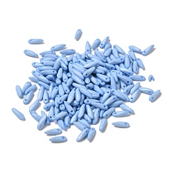 Светло-Голубой Непрозрачные акриловые подвески, слеза, Небесно-голубой, 10x3x3 мм, отверстие : 1 мм