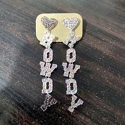 Разноцветный Акриловые серьги-гвоздики с надписью «привет», платина, красочный, 100x20 мм