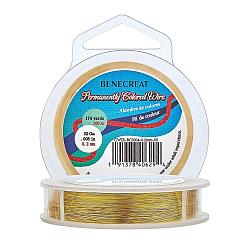 Золотой Круглая медная проволока для изготовления ювелирных изделий, золотые, 0.2 мм, 32 датчик, около 524.93 футов (160 м) / рулон