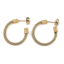 Золотой Ионное покрытие (ip) 304 серьги-гвоздики из нержавеющей стали для женщин, золотые, 24x4 мм