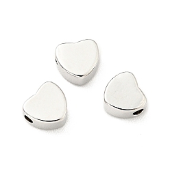 Платина Латунные бусины, без кадмия и без свинца, сердце, платина, 4.5x5x2.5 мм, отверстие : 1.2 мм