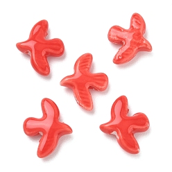 Tomate Perles en porcelaine manuelles, colombe de la paix, porcelaine émaillée lumineux, tomate, 17~17.5x13.5~14x4.5~5mm, Trou: 1.6~1.8mm