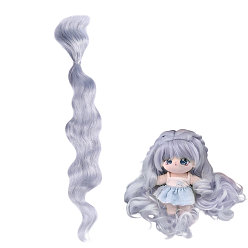 Серый Парик для куклы из искусственной шерсти, для девочек своими руками bjd makings аксессуары, серые, 270x55x7 мм