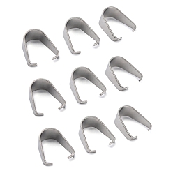 Stainless Steel Color 304 Stainless Steel Snap on Bails, Stainless Steel Color, 13x9x6mm