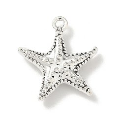 Морская звезда Подвески из сплава в тибетском стиле с морскими организмами, без кадмия и без свинца, античное серебро, морская звезда, 22x20.5x5 мм, отверстие : 1.6 мм, 312 шт / 1000 г